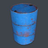 Metal Barrel Damaged VR PBR