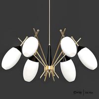 Brass Stilnovo Chandelier