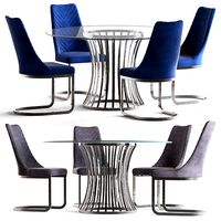 Diamond Sofa Capri Round Table and Vogue Dinning Chair