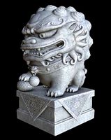 Stylized Chinese Guardian Lion Statue