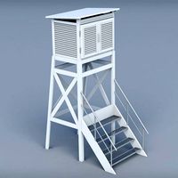 Weather meteo station building low poly