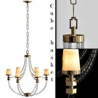 Crystal Cube Basket Chandelier Visual Comfort