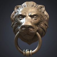 Lion Head Door Knocker 3D Model