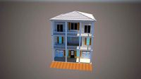 Low-poly  wood house