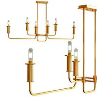 Kichler Alden 38 12W Brass 6 Light Linear Chandelier