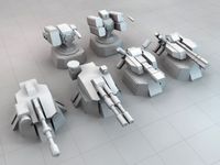 Low Poly Sci-Fi Turret Set