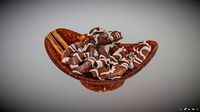 Chocolate Covered Pretzels in Coconut Bowl