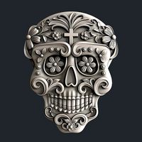 3d STL models for CNC router sugar skull