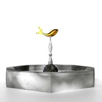 Fountain with Fish Sculpture