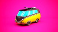 Surfer Van with Cartoon Style Option