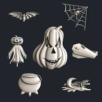 3d STL models for CNC router set Halloween