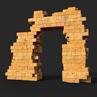 Low poly Ancient Roman Ruin Construction R2 - Desert