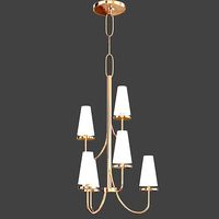 Marcel 6Lt Chandelier White