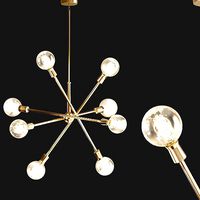 Armstrong Chandelier 8 Light  Natural Brass