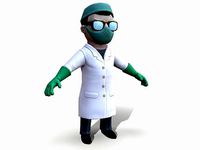 Cartoon Scientist with Electric Baton