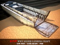 LCVP Landing craft - WW2 Allied boat - Game ready - PBR
