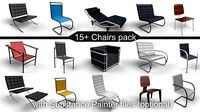 15 plus Chairs pack with Substance painter files