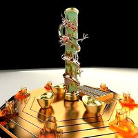 Chinese gold ingot with abacus and dragon