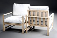 Modern Farmhouse Wood Outdoor Lounge Chair