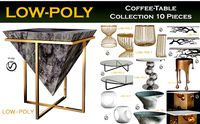 Coffee table collection 10 pieces 3d model