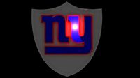 Replica of the New York Giants NFL logo on a shield