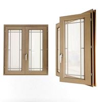 Beige Double Wooden Windows