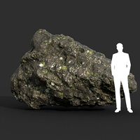 Low poly Damaged Lichen Rock 01 190907