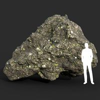 Low poly Damaged Lichen Rock 02 190907
