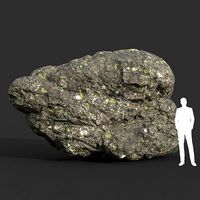 Low poly Damaged Lichen Rock 08 190907