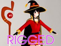 T pose rigged model of Megumin anime girl