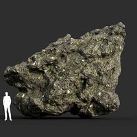 Low poly Damaged Lichen Rock 18 190907