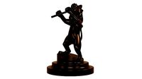 Lion playing on flute statue Sculpture 3D Printable trophy art