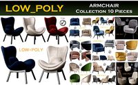 ARMCHAIR Collection 10 Pieces 3d model