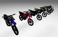 Pack Of 7 low poly game ready Dirt bikes