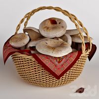 Грибы в корзине. Грузди белые