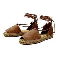 Lace up Espadrilles Alma Taupe Sandals