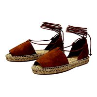 Lace up Espadrilles Alma Brown Sandals