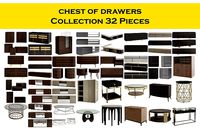 chest of drawers Collection 32 Pieces 3d model
