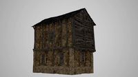 A dilapidated wooden house