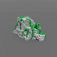 Voxel - Type1 Mossy Stone - Low-poly 3D Model