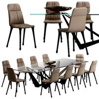 Cattelan italia Diana chair Skorpio table set