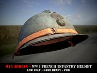 M15 Adrian - French WW1 Infantry Helmet - Game Ready - PBR