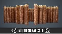 Modular castle wooden palisade