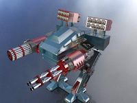 War Heavy Armed Detailed Robot 3D Model