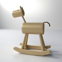 Wood Rocking Horse 3D Model