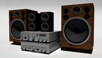 Audio amplifier and speaker 3D Model