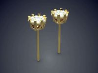 Earrings With Diamonds 1198 | 3D