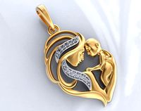 Stylish pendant mother with baby 393 | 3D