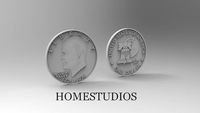 ONE DOLLAR Eisenhower 1776 - 1976 for SILVER PENDANT | 3D