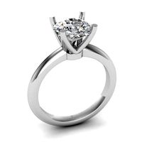 Silver ring with white diamond 082 | 3D